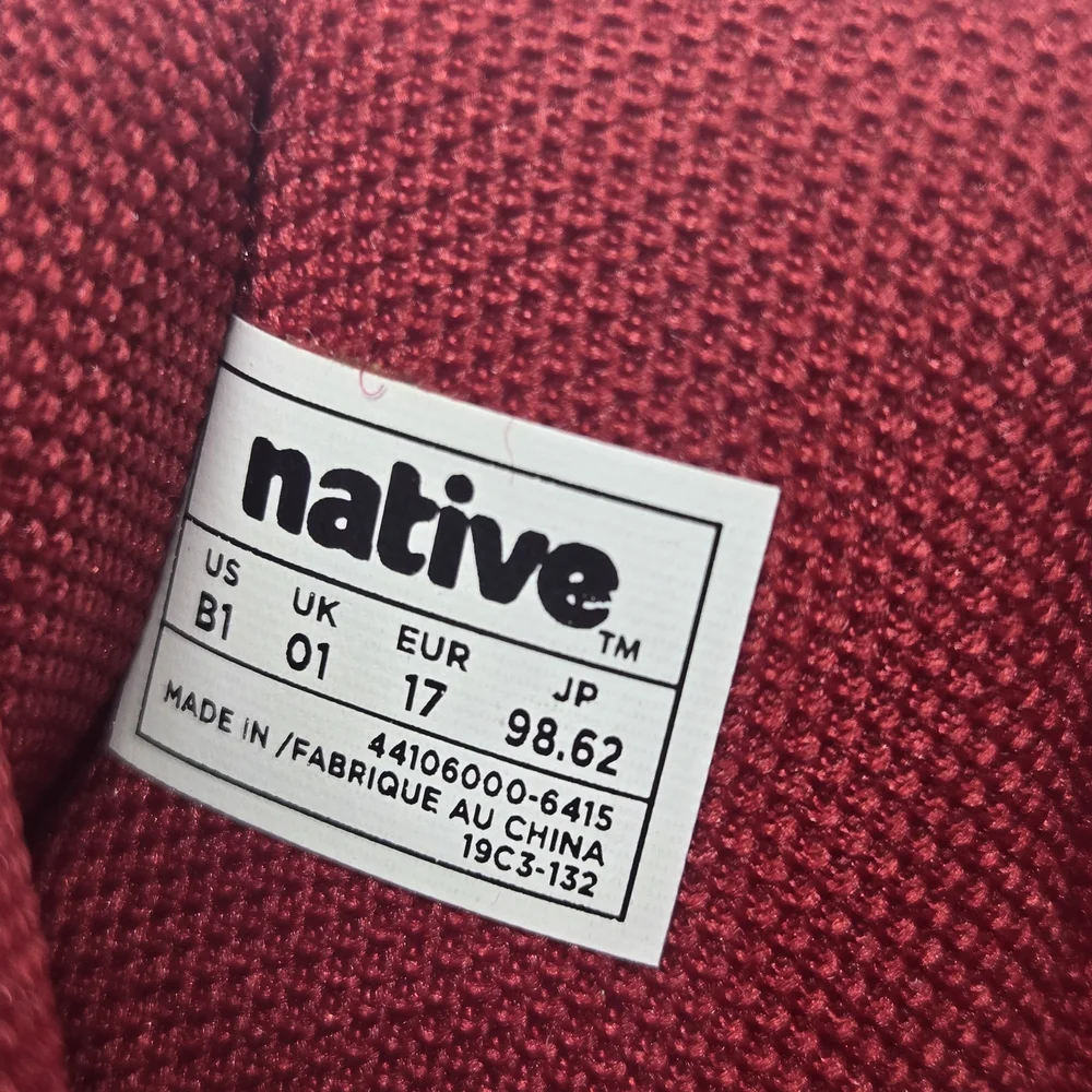 Native Chamonix Baby Red & White Snow Ankle Boots Booties Size Baby 1 B1